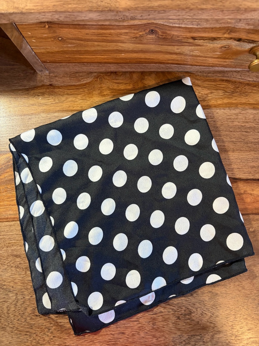 Black and White Polka Dot Scarf